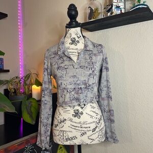 Elegant Women's Button Down Shirt in Gray